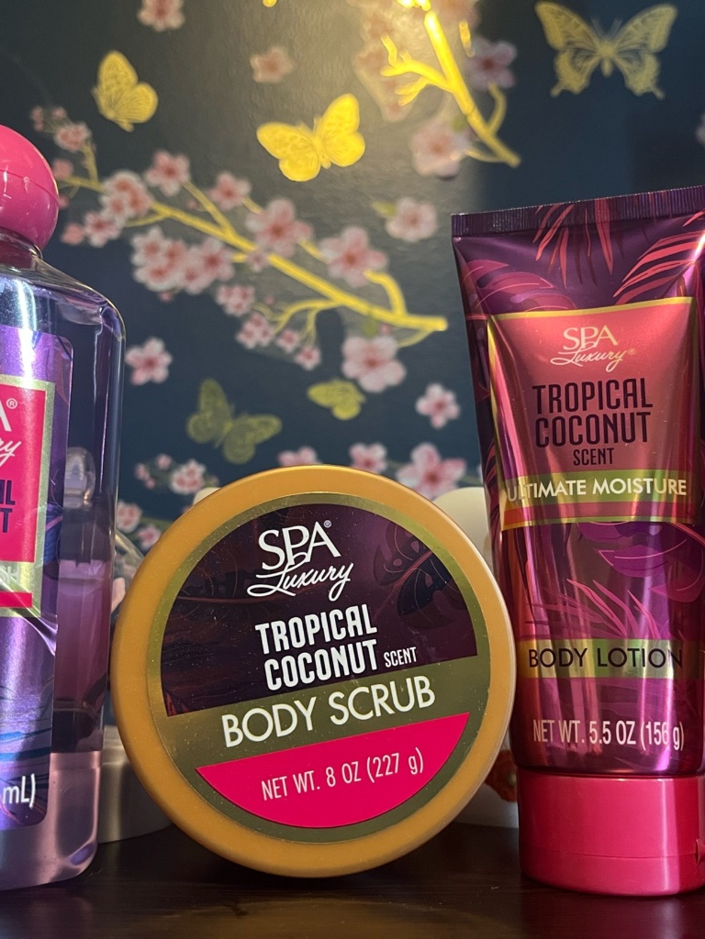 Tropical Coconut Body Scrub — Pink & Gold